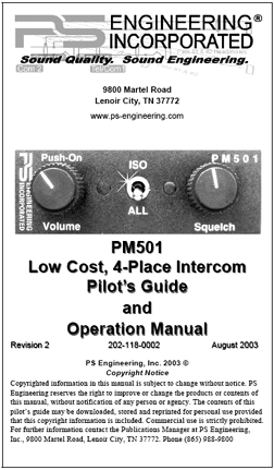 PM501 Intercom Manual